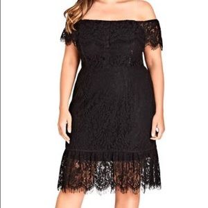 City chic devotion off the shoulder lace dress